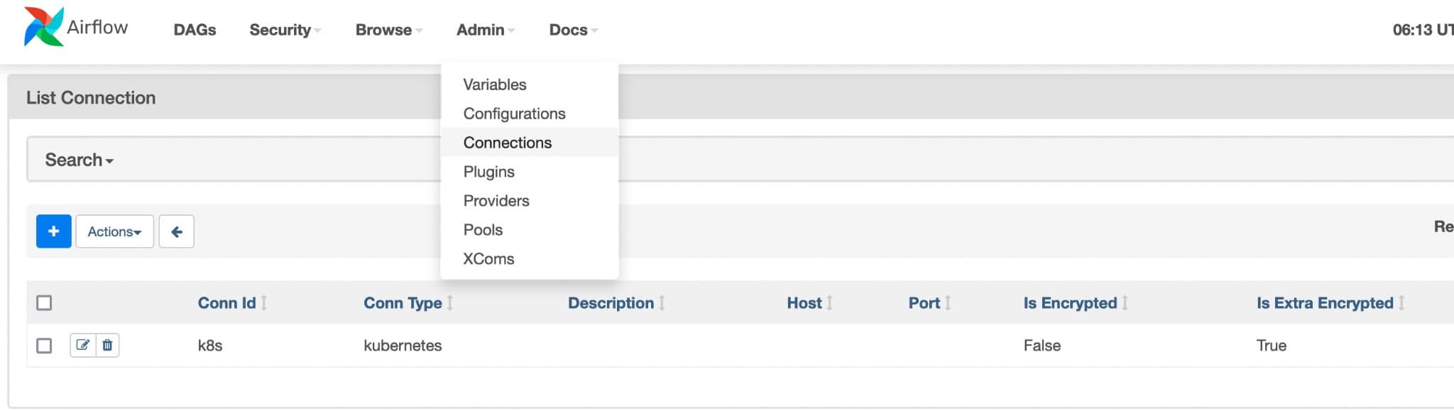 create a kubernetes_conn_id from airflow web UI